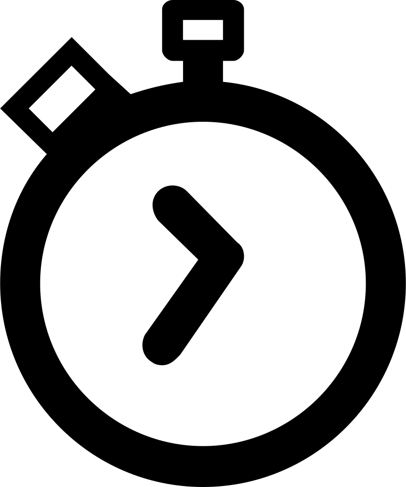 Black Stopwatch Icon With Forward Arrow Hand Transparent Background PNG Image