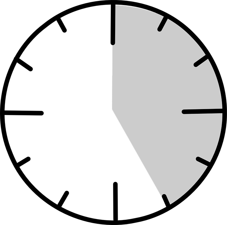 Circular Time Progress Clock With Large Gray Countdown Sector PNG Graphic