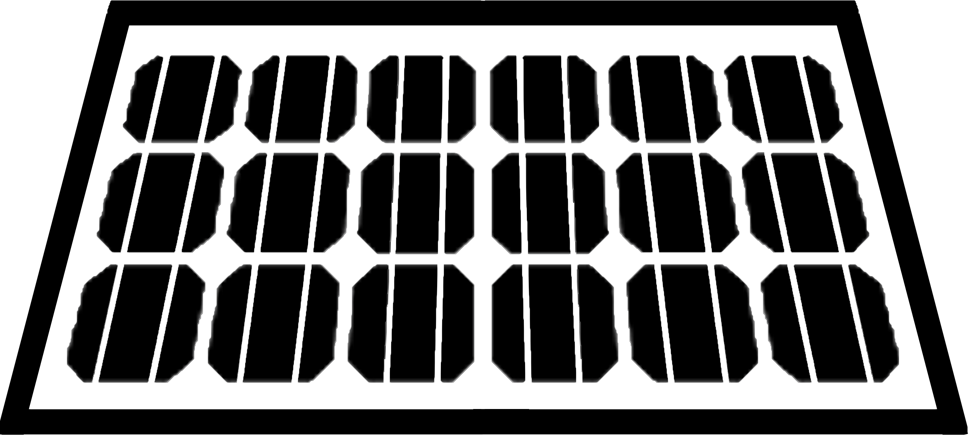 Black Solar Cell Grid Panel Silhouette Transparent PNG Icon