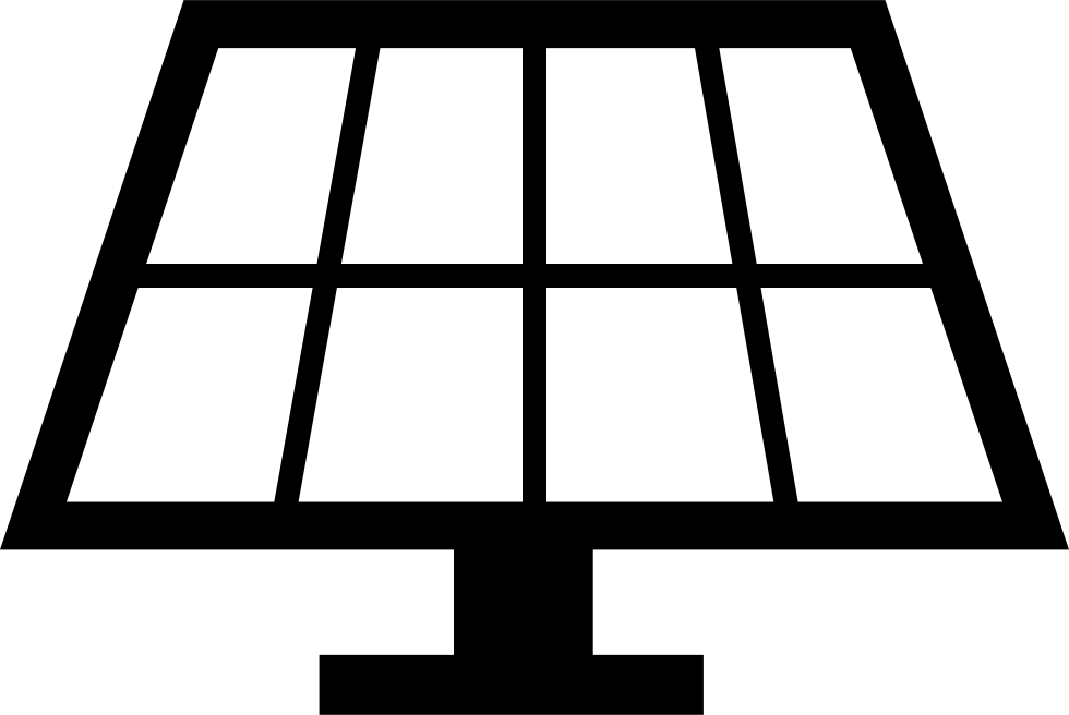 Bold Black Solar Panel On Stand Silhouette Transparent Background PNG Icon
