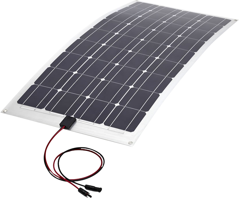 Flexible Portable Solar Panel With Attached Power Cables PNG Image