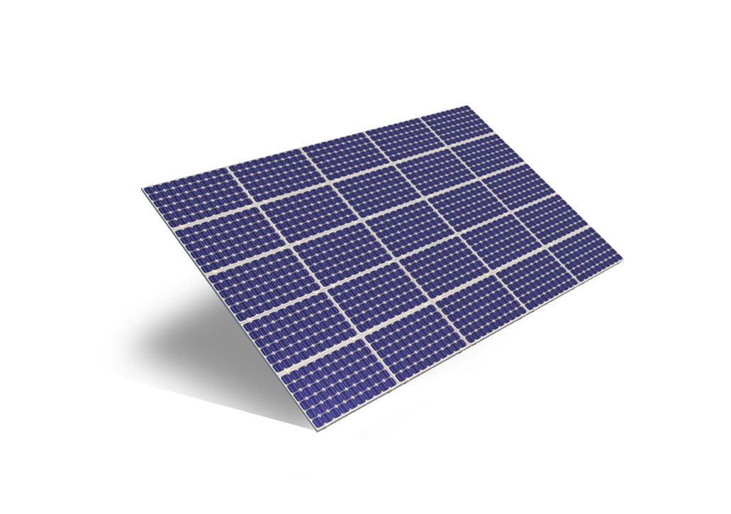 Single Blue Solar Module Angled In Perspective Transparent PNG Product Image