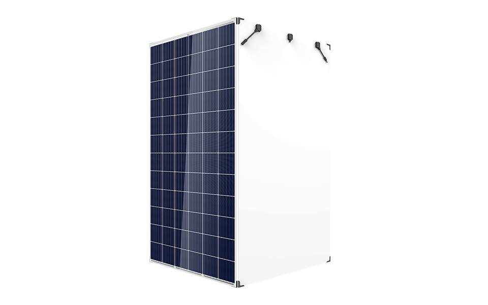 Slim Upright Solar Module With White Rear Support Structure PNG Image