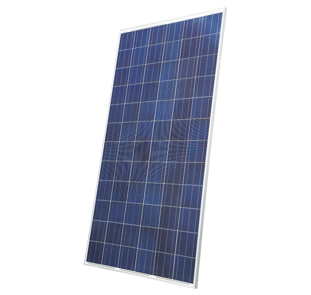 Tall Slim Blue Solar Panel Module Front View PNG Product Image