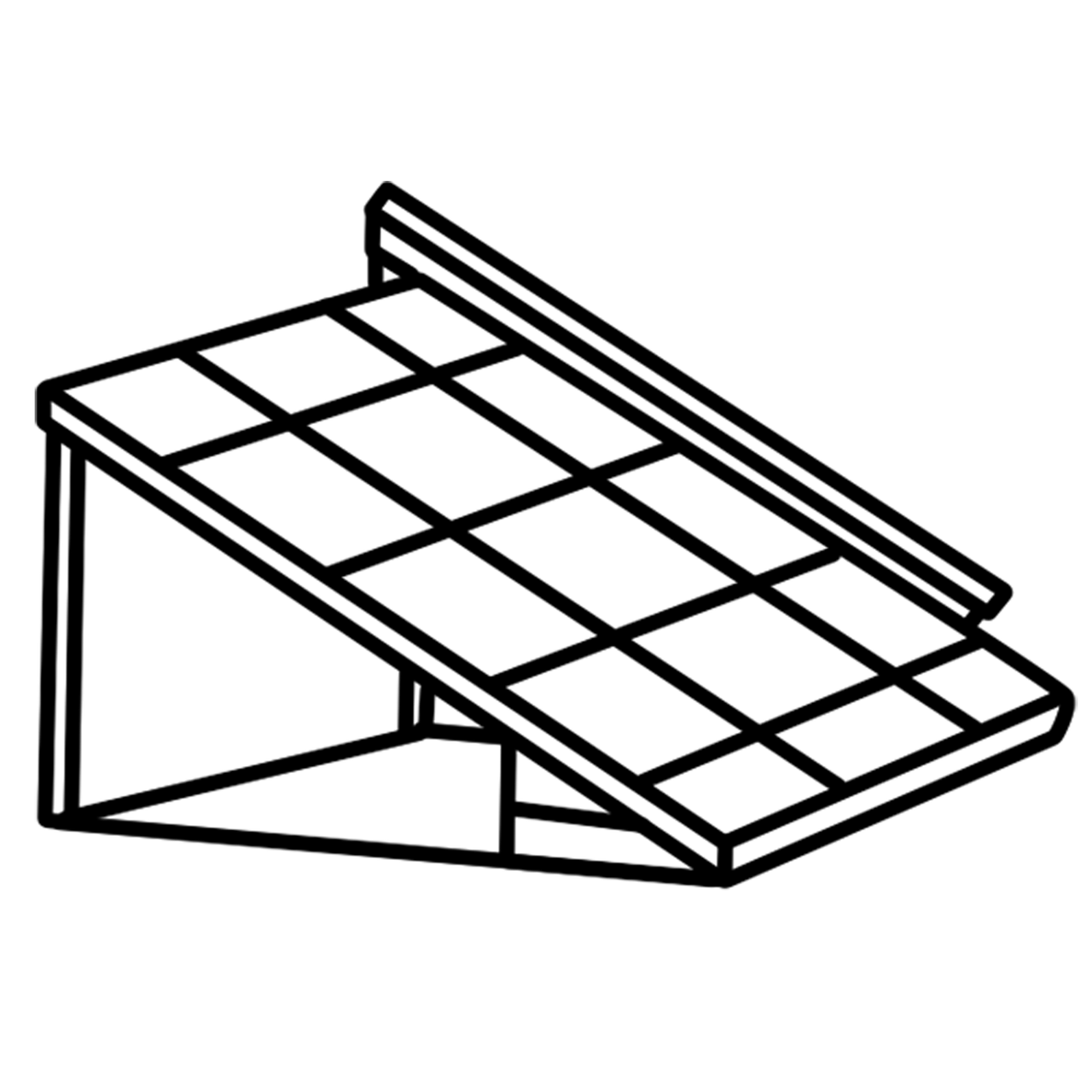 Technical Line Drawing Of Solar Panel Mounting Rack Structure PNG Illustration