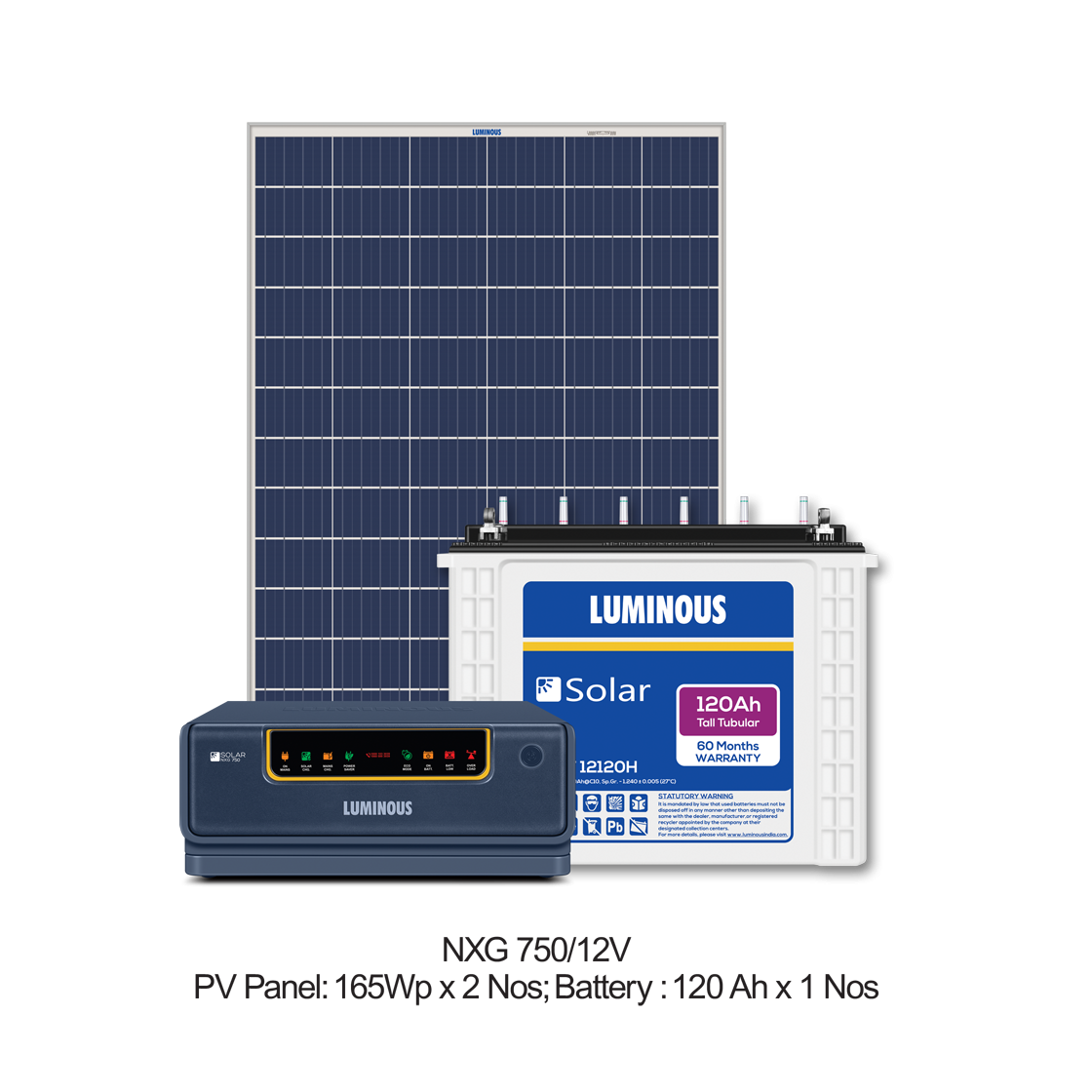 Solar Panel Kit With Inverter Battery And Product Box PNG Product Photo