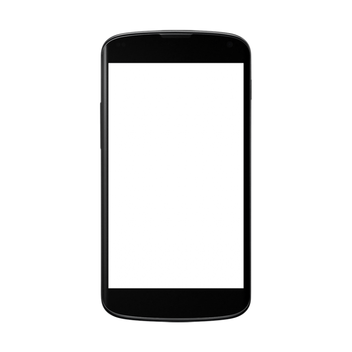 Black Mobile Phone Frame With White Screen And Thick Bezel PNG Mockup