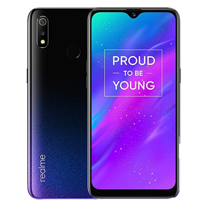 Blue And Purple Oppo Smartphone Front And Rear Views PNG Product Image