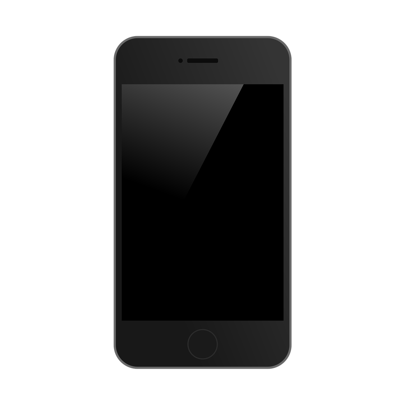 Classic Black Touchscreen Phone With Empty Glossy Display PNG Mockup