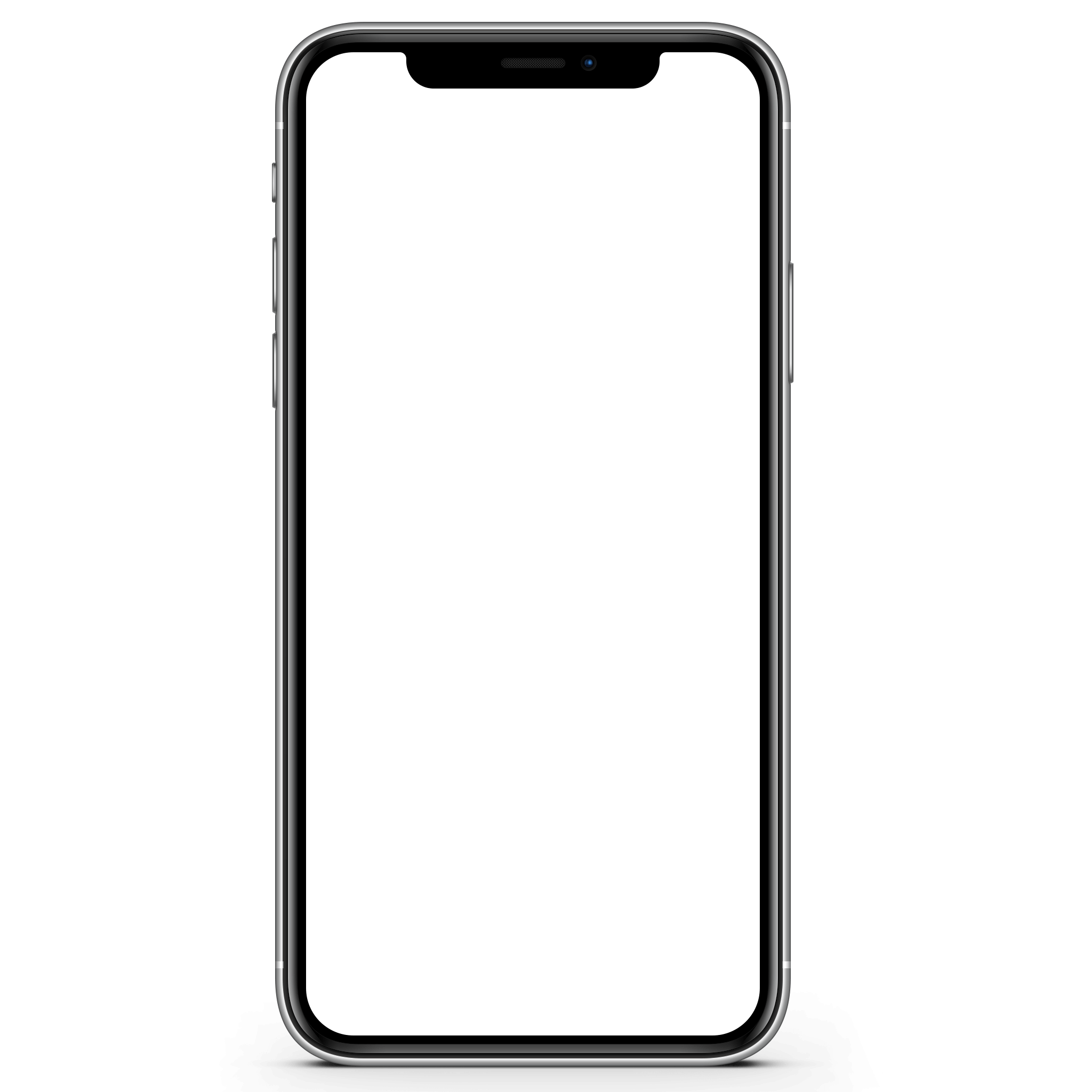 Slim Smartphone Frame Outline With Blank Screen PNG Mockup