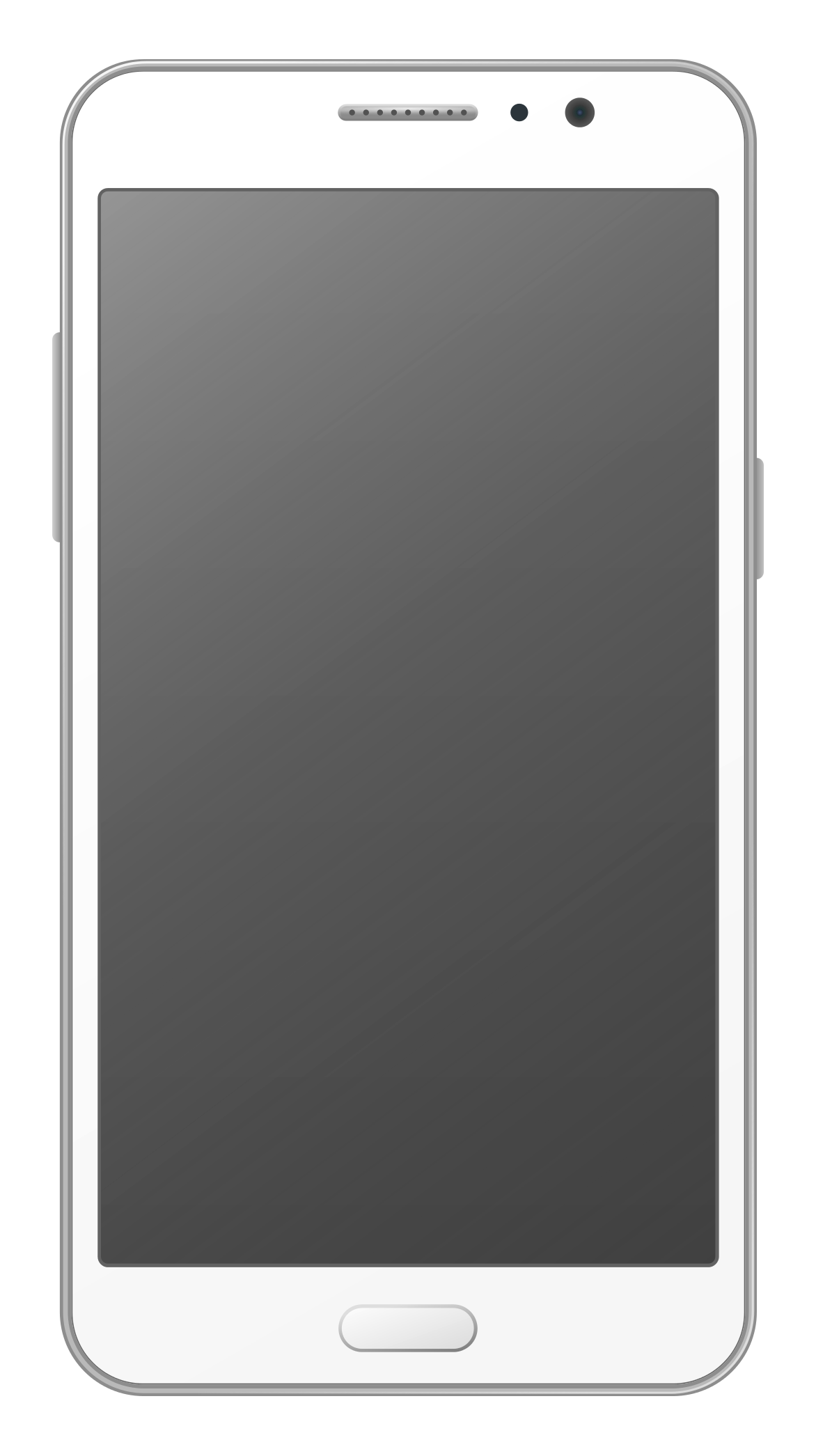 White Touchscreen Smartphone With Large Blank Display PNG Device Mockup