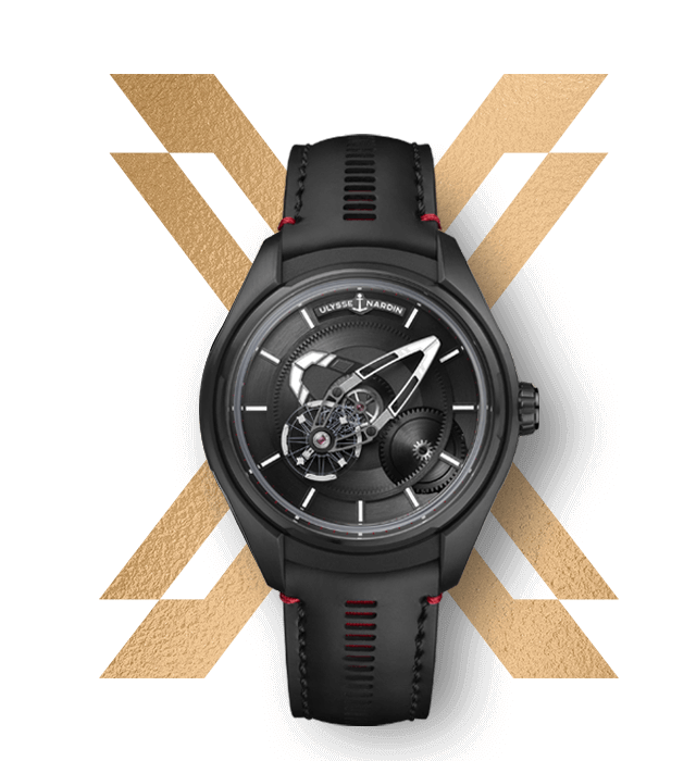 Black Adventure Watch With Rugged Case And Orange Cross Background PNG Graphic