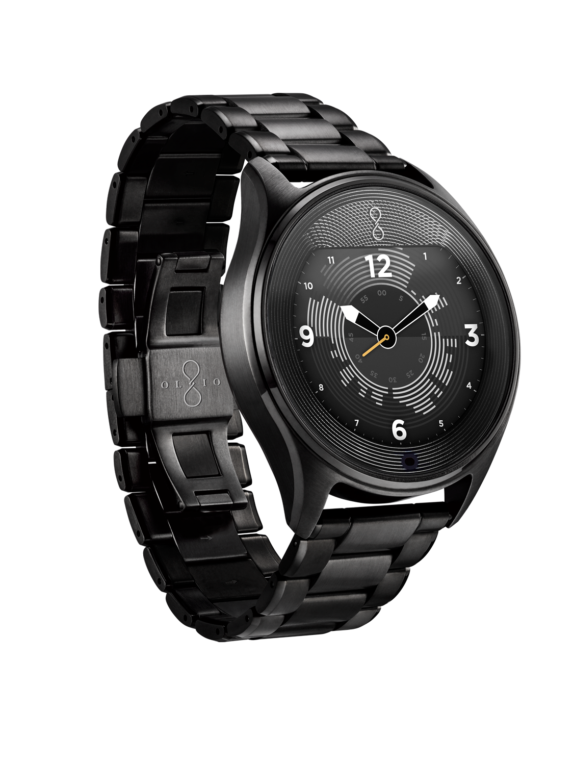 Black Steel Digital Sports Watch With Round Display PNG Product Image