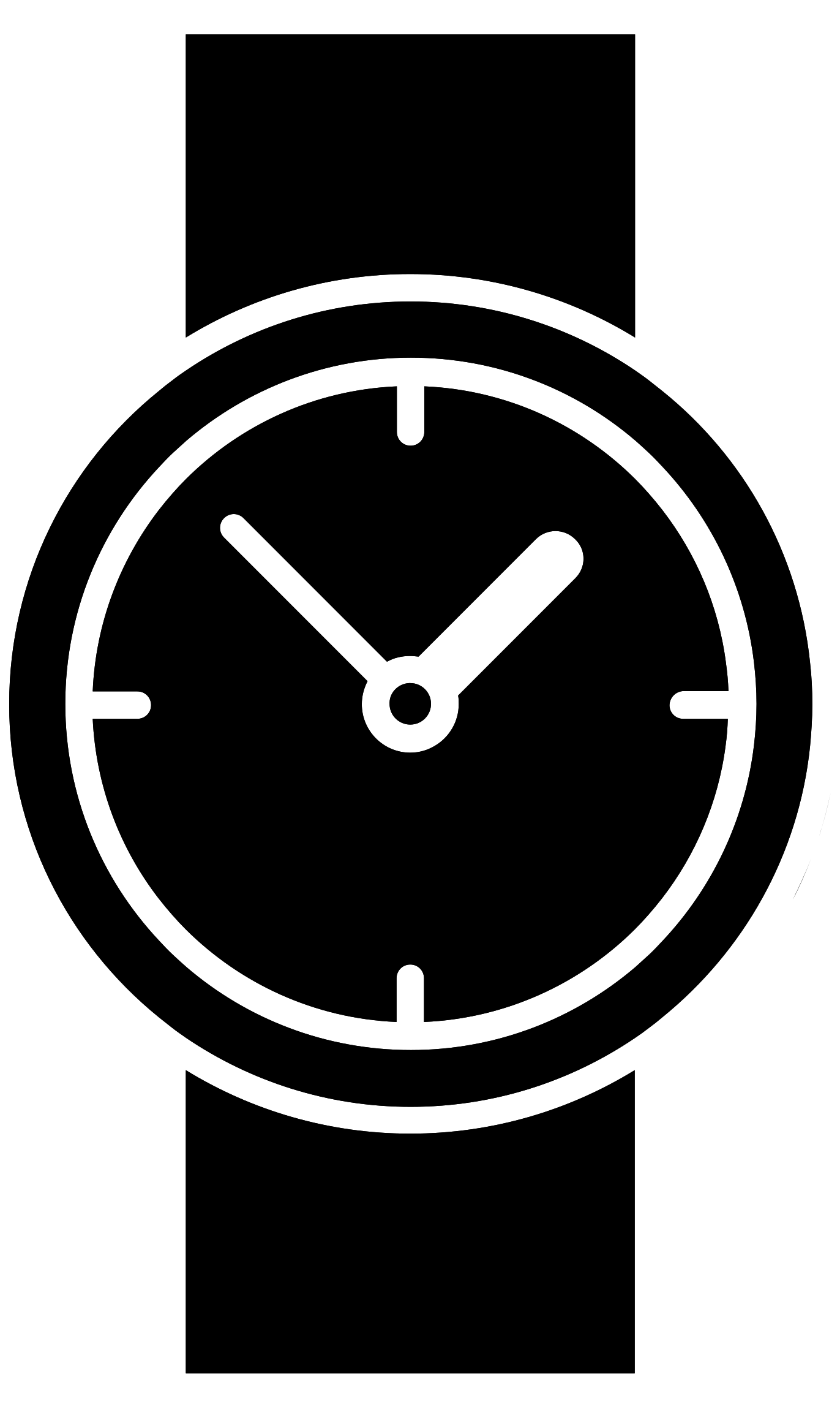 Black Wristwatch Outline Symbol On Rectangular Background Transparent PNG Icon