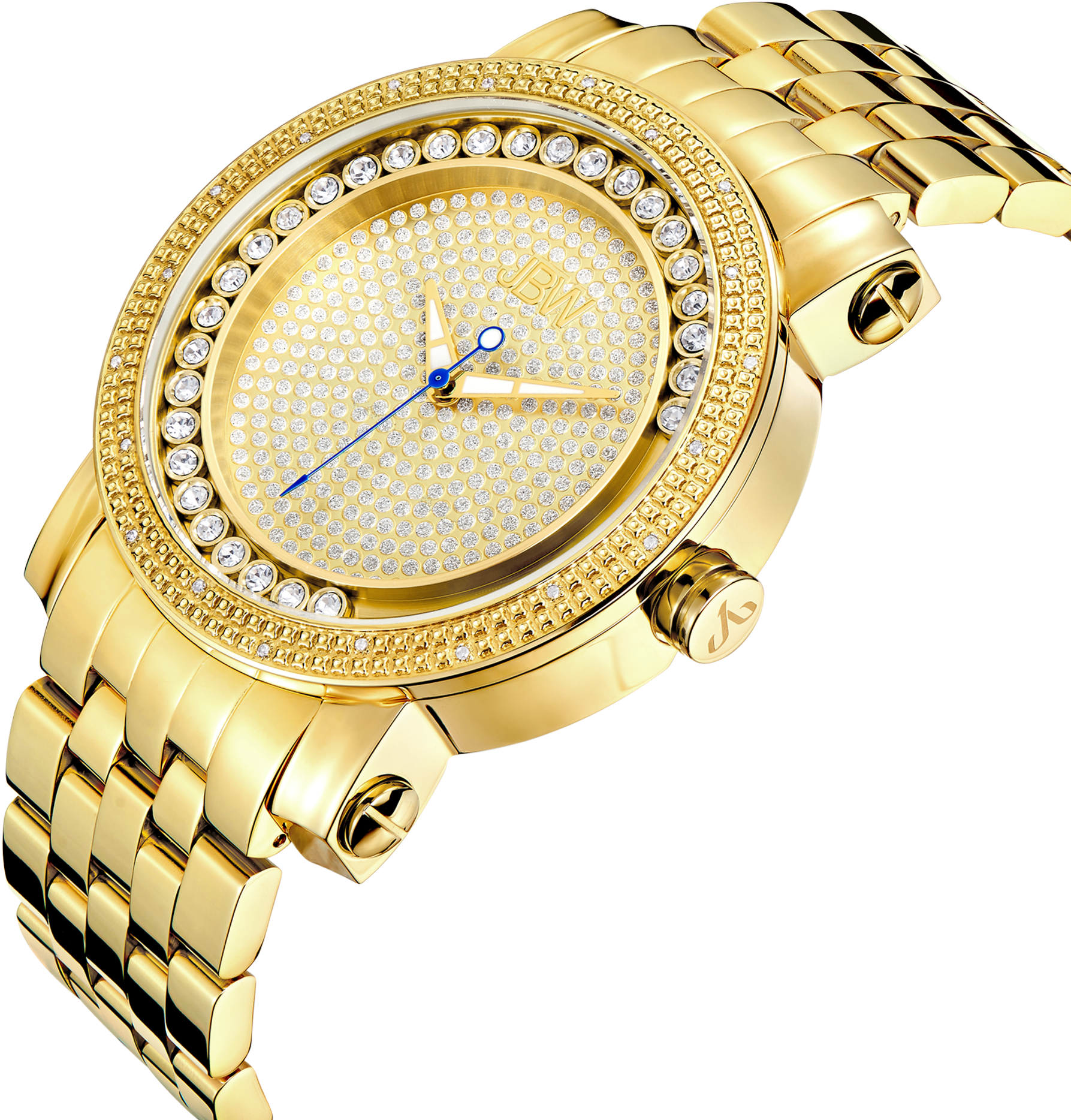 Close Up Gold Luxury Watch With Textured Dial And Metal Bracelet PNG Photo