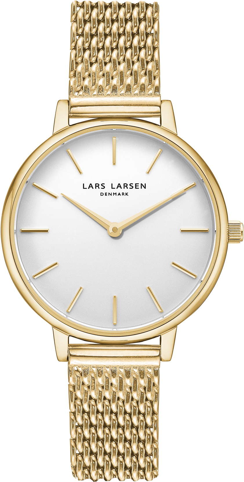 Elegant Gold Bracelet Watch With White Dial And Minimal Markers PNG Image