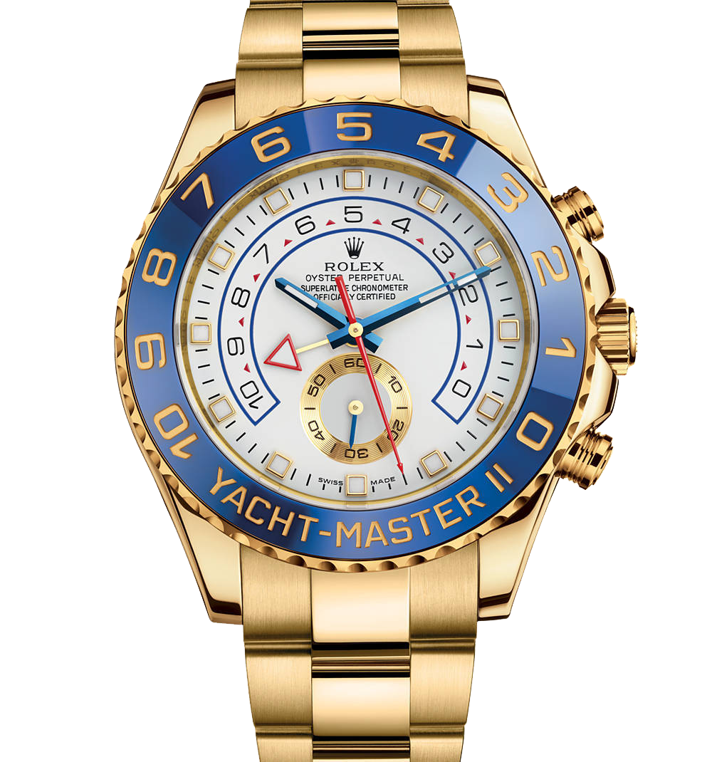 Gold Luxury Wristwatch With Blue Roman Numeral Dial PNG Product Image