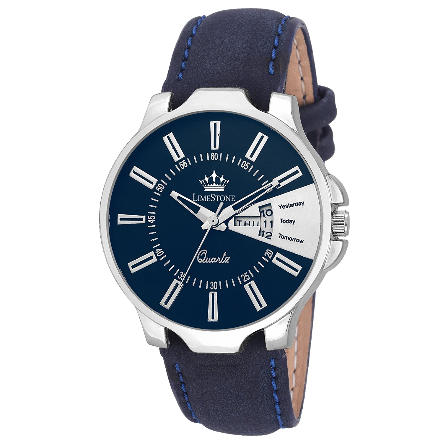 Navy Blue Analog Watch With Matching Fabric Sport Strap PNG Product Image