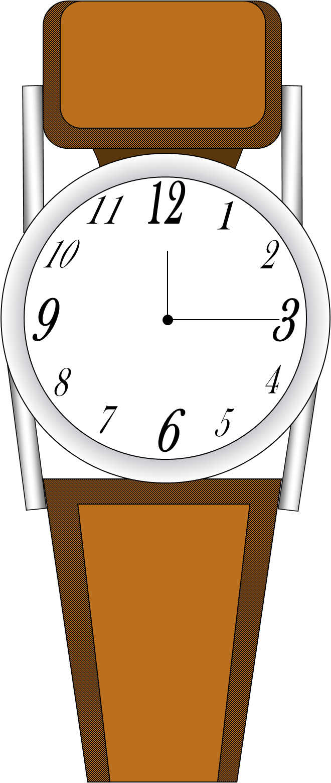 Simple Yellow Strap Watch With White Round Face PNG Cartoon Illustration