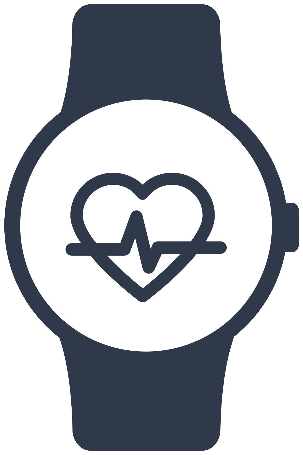 Blue Fitness Tracker Wristband With Heart Rate Monitor Symbol PNG Icon