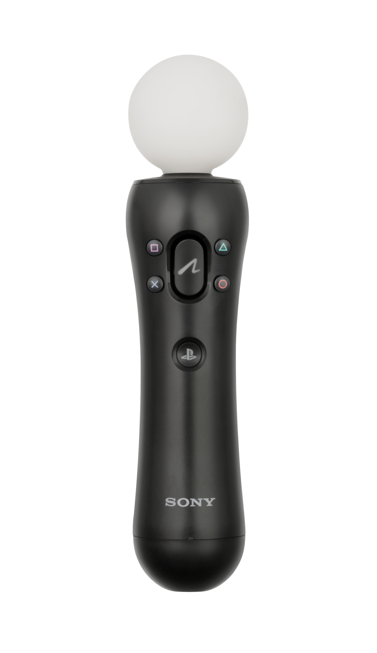 Black PlayStation Move Motion Controller With Glowing Orb PNG Image