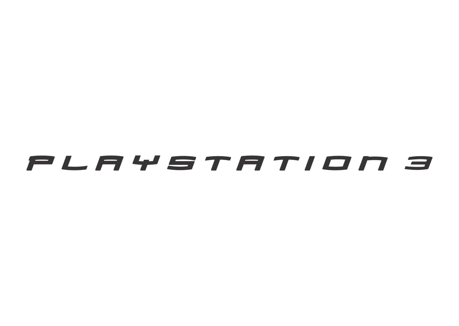 PlayStation Three Wordmark Logo Simple Black Text PNG Icon