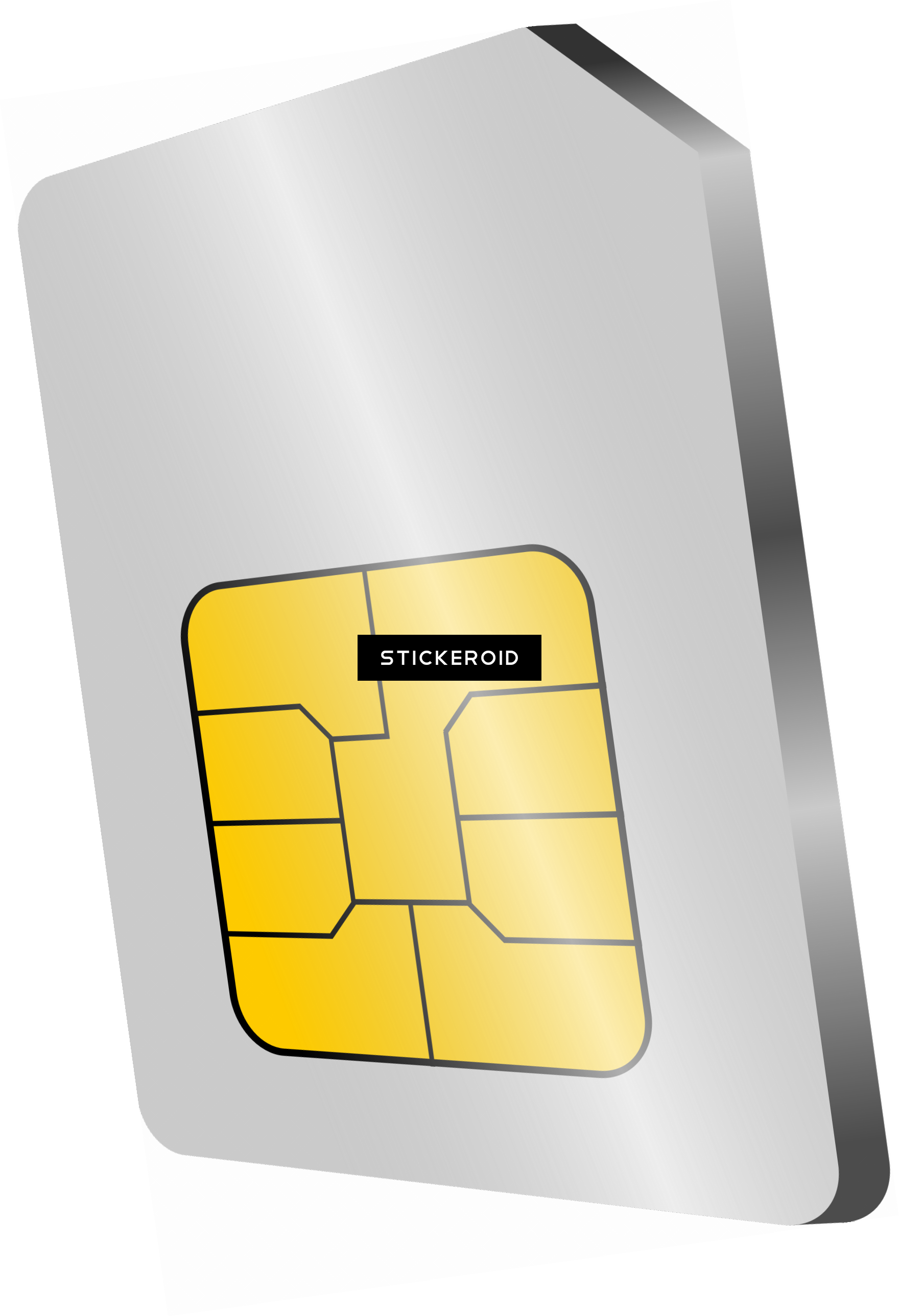 Silver SIM Card Tray Holder With Gold Chip Isolated PNG Product Image