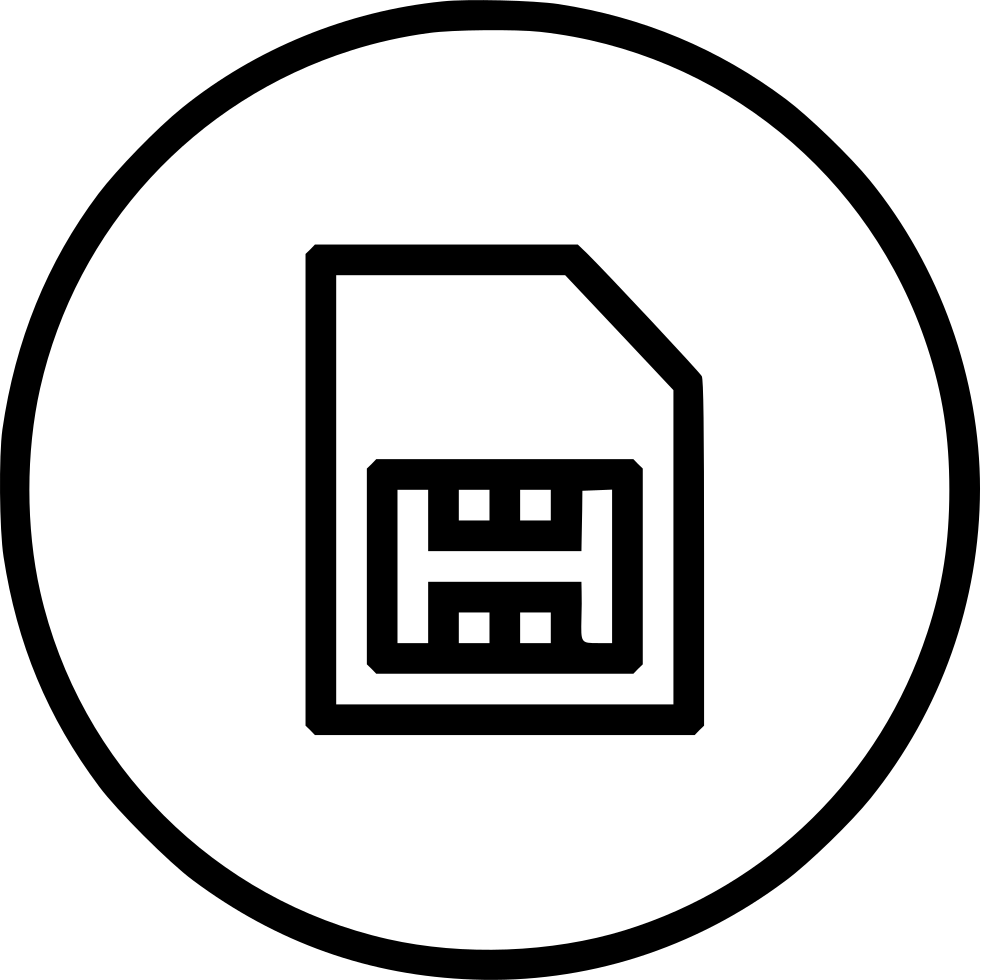 SIM Card Inside Round Mobile Chip Badge Transparent PNG Icon