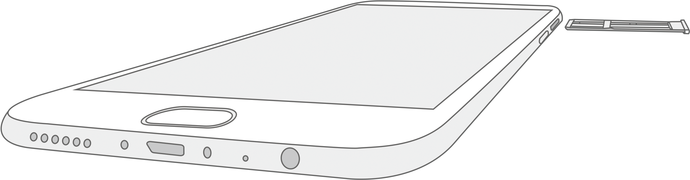 Smartphone SIM Tray Slot Location Diagram With Card Eject Pin PNG Graphic
