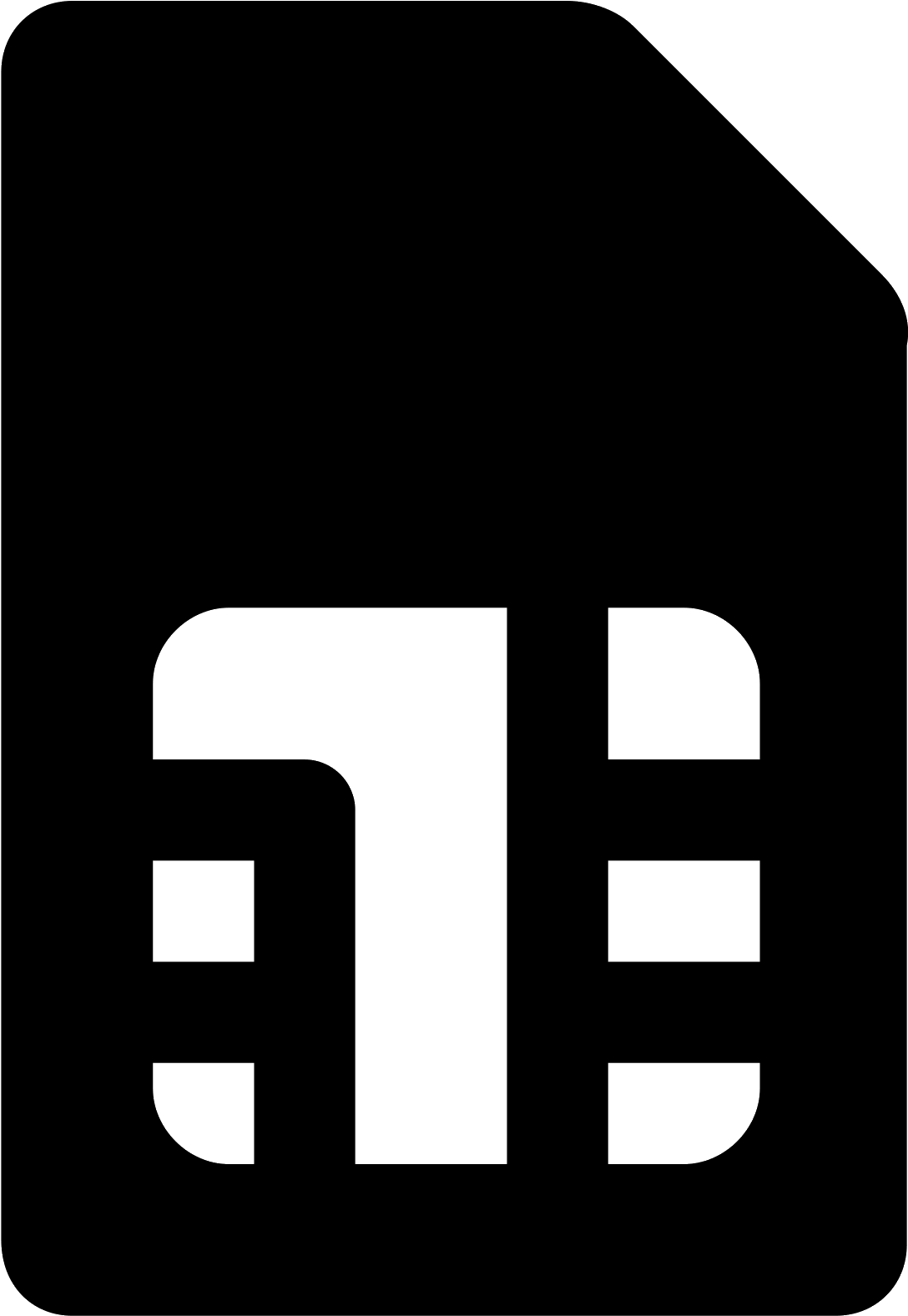 Solid Black SIM Card And Chip Silhouette Transparent PNG Graphic