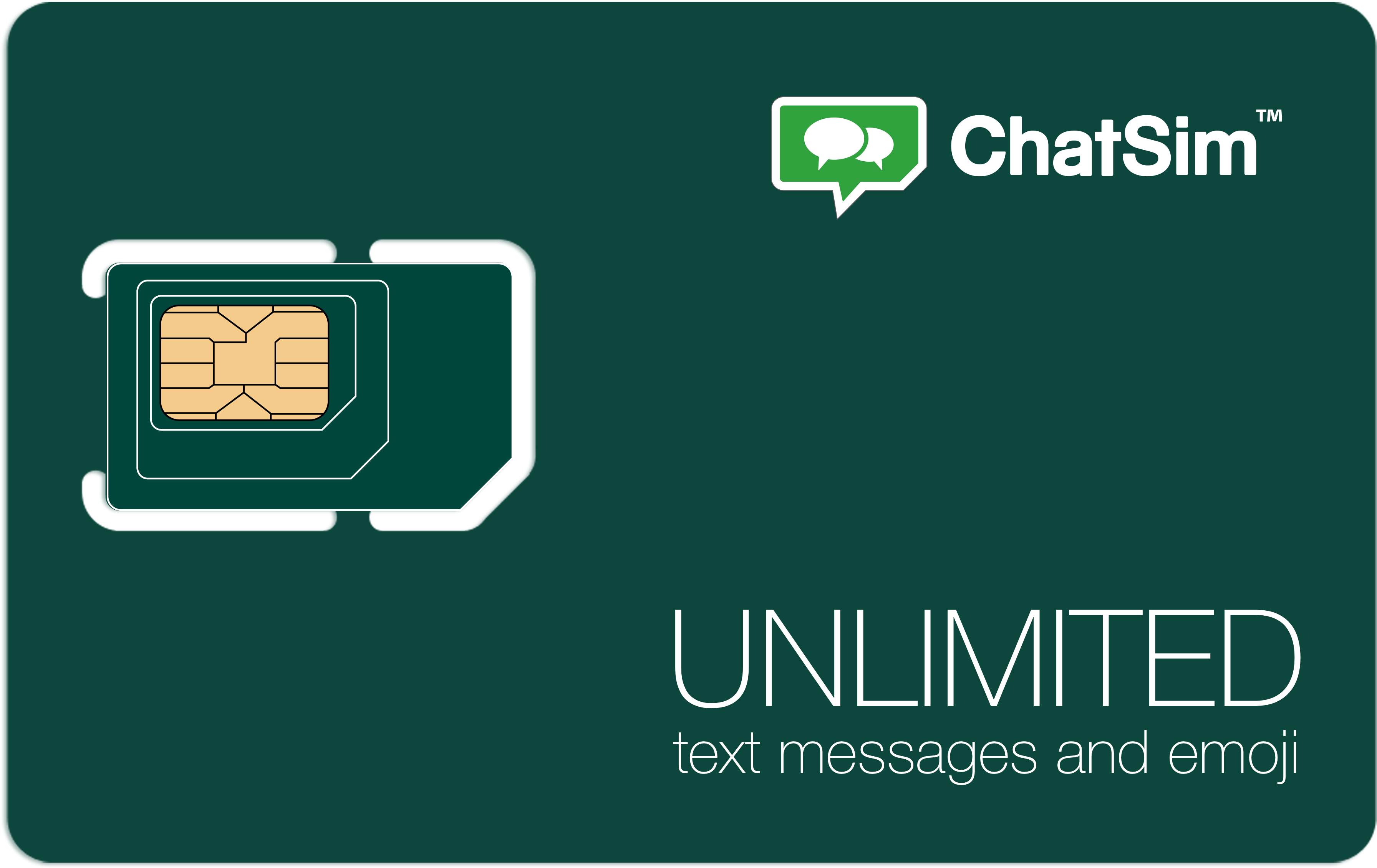 Green ChatSim Unlimited Messaging SIM Card With Smartphone Symbol PNG