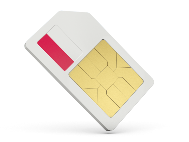 White SIM Card With Pink Operator Label And Gold Contacts PNG Product Image