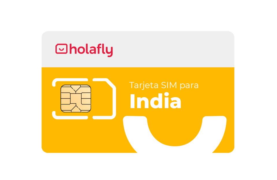 Yellow India Travel SIM Card With Carrier Branding PNG Image