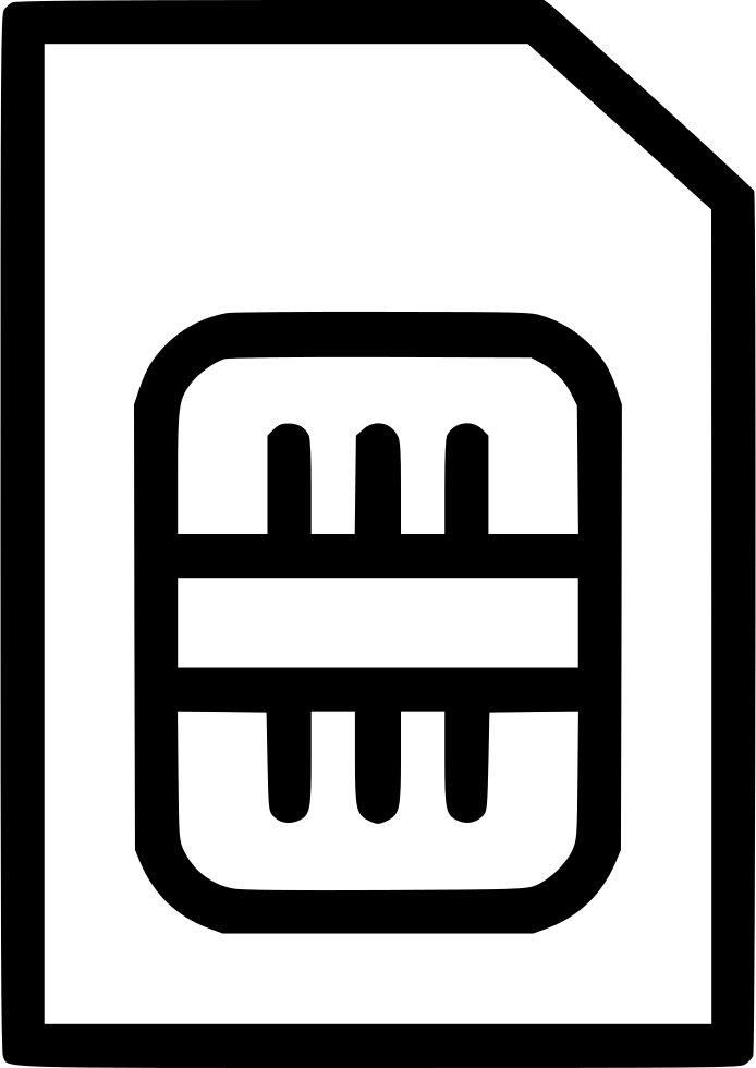 Bold Black SIM Card Chip Symbol With Rounded Corner Transparent PNG Icon