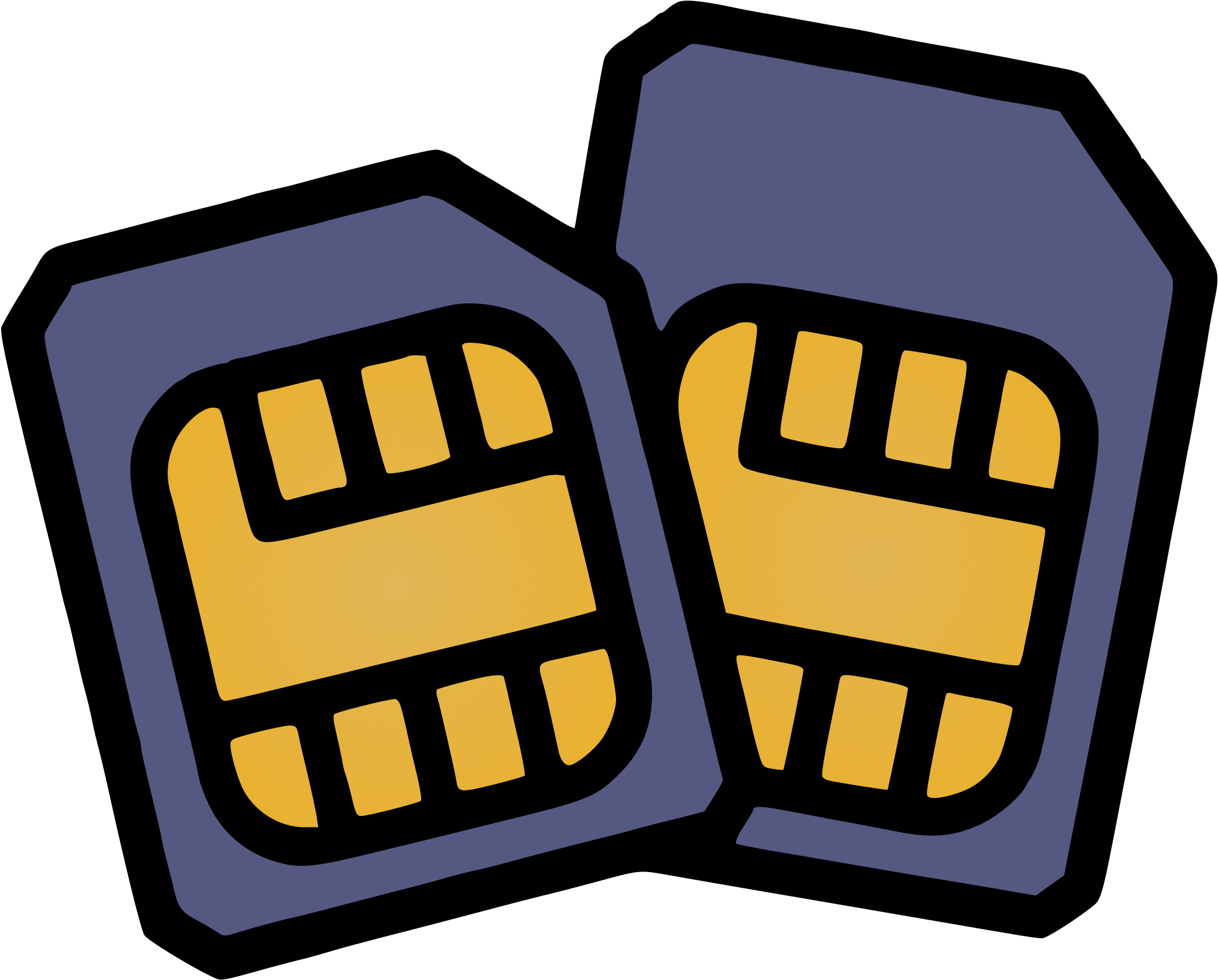 Two Overlapping SIM Card Icons With Gold Contact Chips PNG Clipart