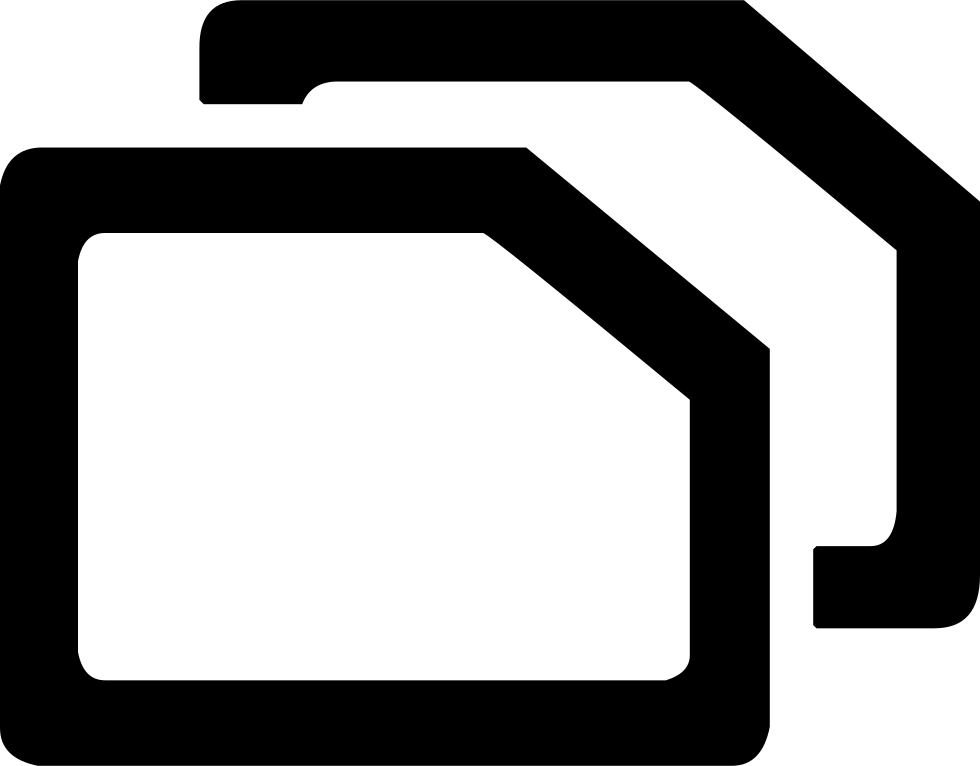 Two Black SIM Card Chip Symbols For Dual SIM Phone PNG Icon