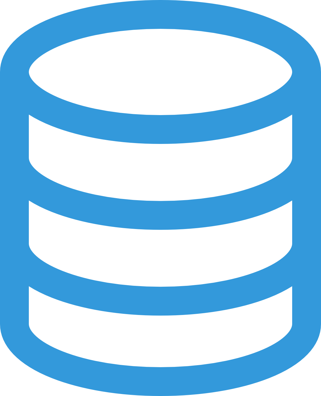 Blue Database Cylinder Symbol For Server Storage PNG Icon