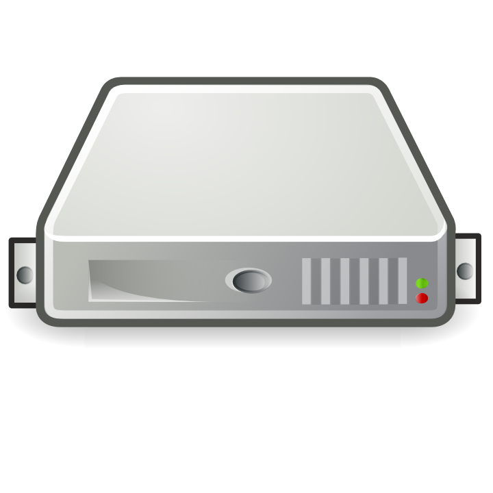 Compact Silver Home Network Storage Server With Status Lights PNG Product Image