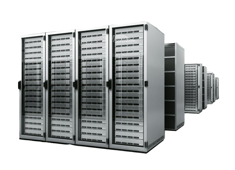 Large Industrial Server Rack Cabinets In Data Center PNG Product Photo
