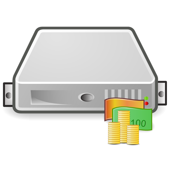 Server Device With Coins And Digital Data Storage Illustration PNG Graphic