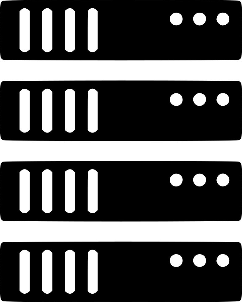 Three Black Horizontal Rack Servers With Status Indicators PNG Graphic