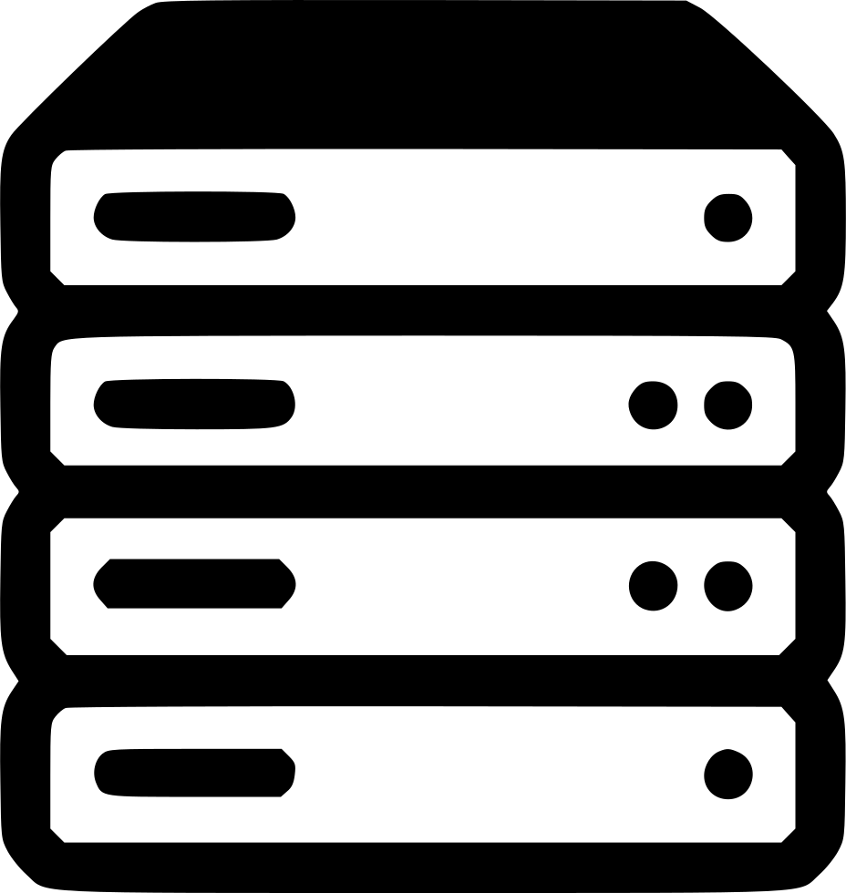 Three Black Rack Mount Servers Stacked In Vertical Server Icon PNG