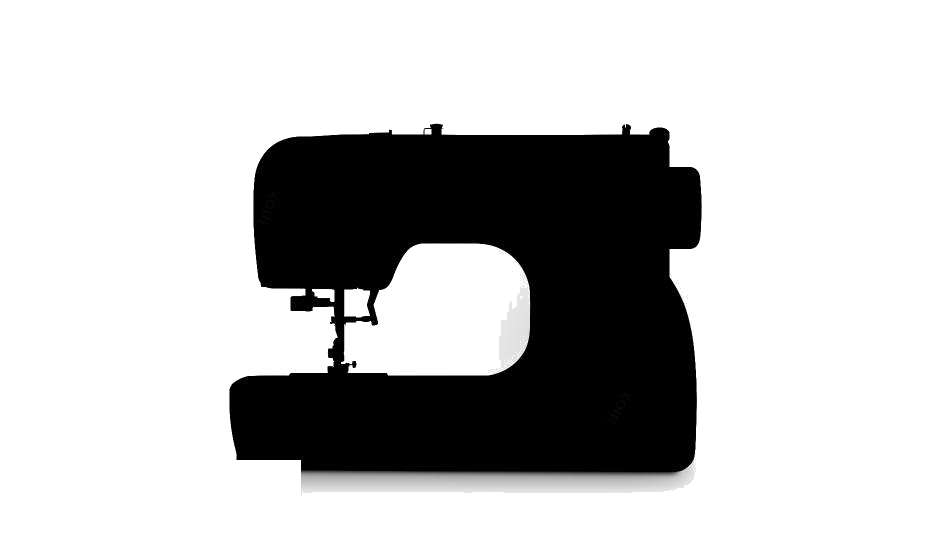 Compact Black Sewing Machine Silhouette With Rectangular Base PNG Icon