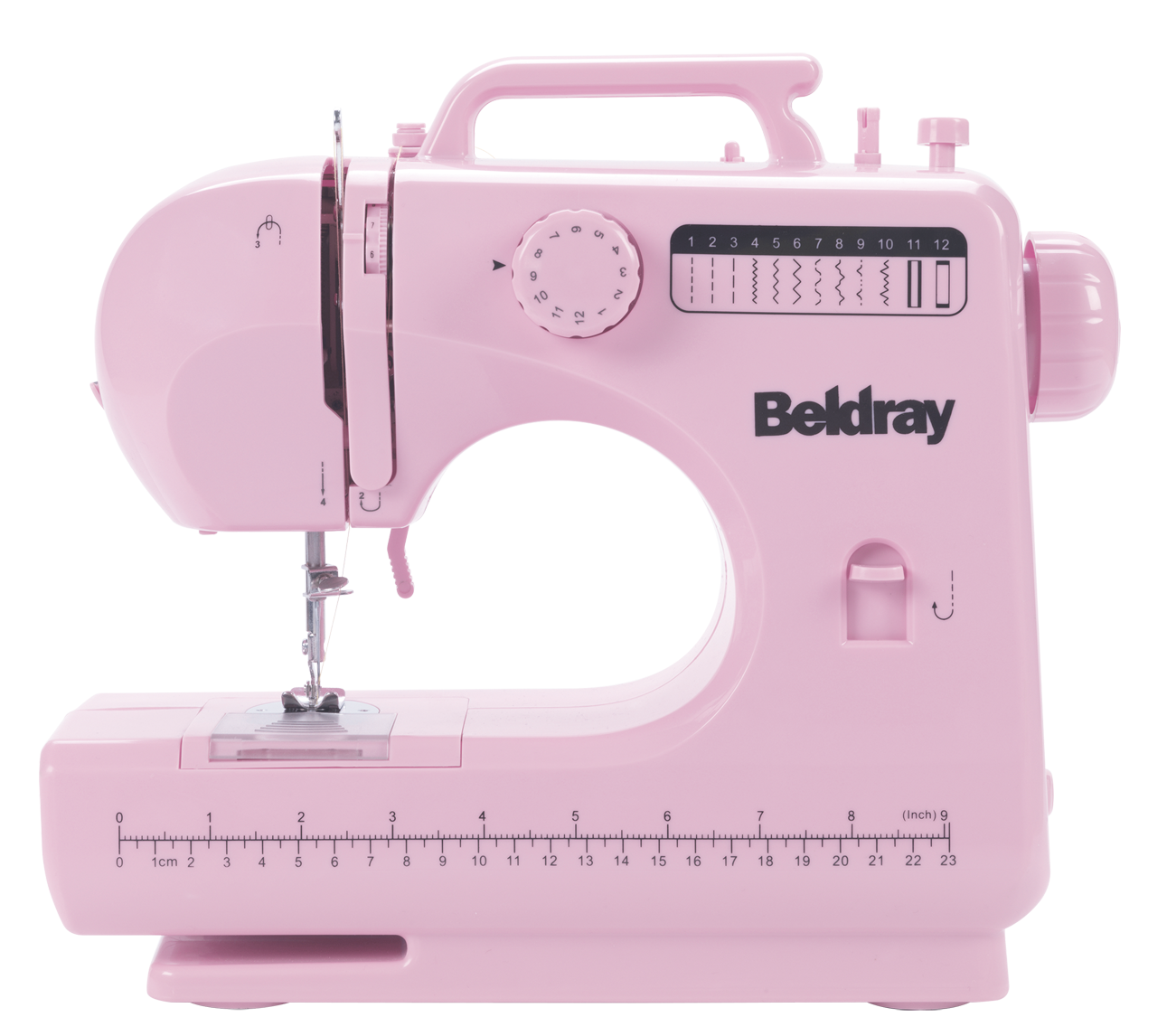 Pink Toy Sewing Machine For Children With Carry Handle PNG Product Image