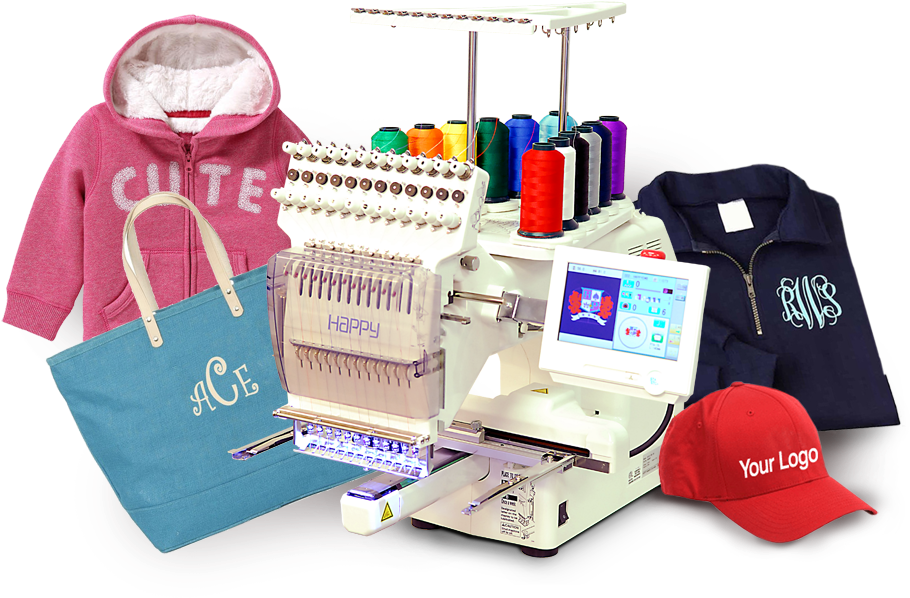 Sewing And Embroidery Machine Set With Threads Notions And Accessories PNG
