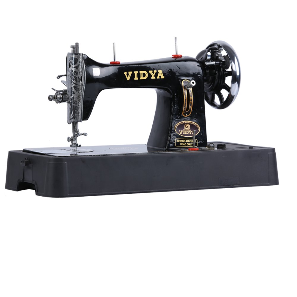 Vintage Vidya Sewing Machine On Display Platform PNG Product Image