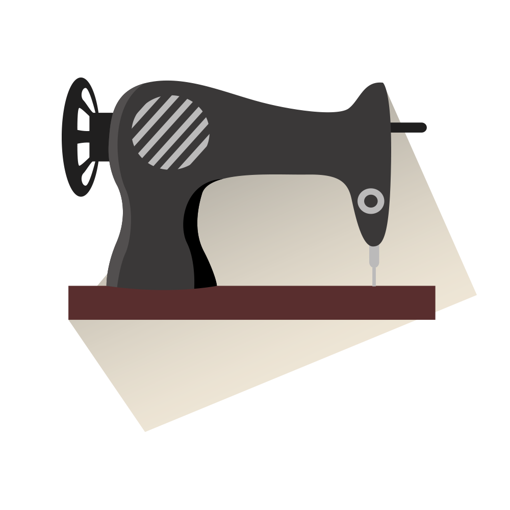 Black Sewing Machine Silhouette On Table Base Transparent PNG Icon