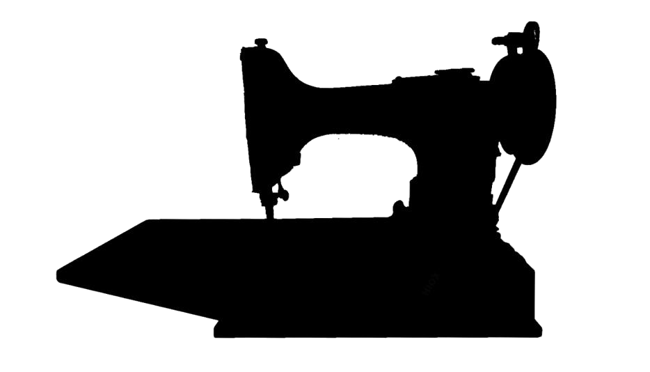Black Vintage Sewing Machine Silhouette With Handwheel Transparent PNG