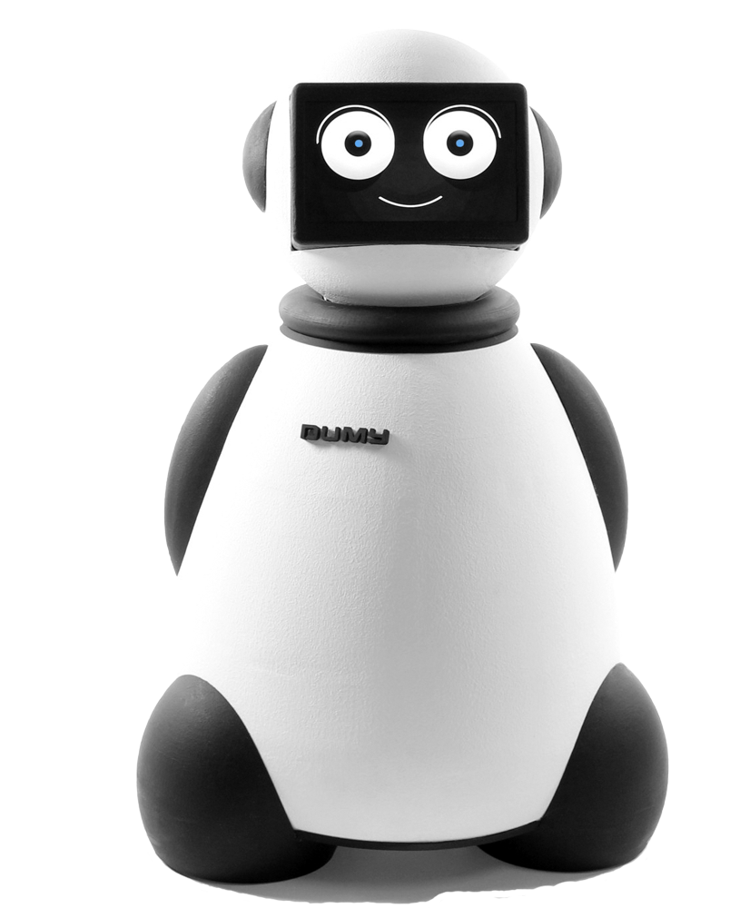 Minimal White Robot Character With Black Screen Face PNG Clipart