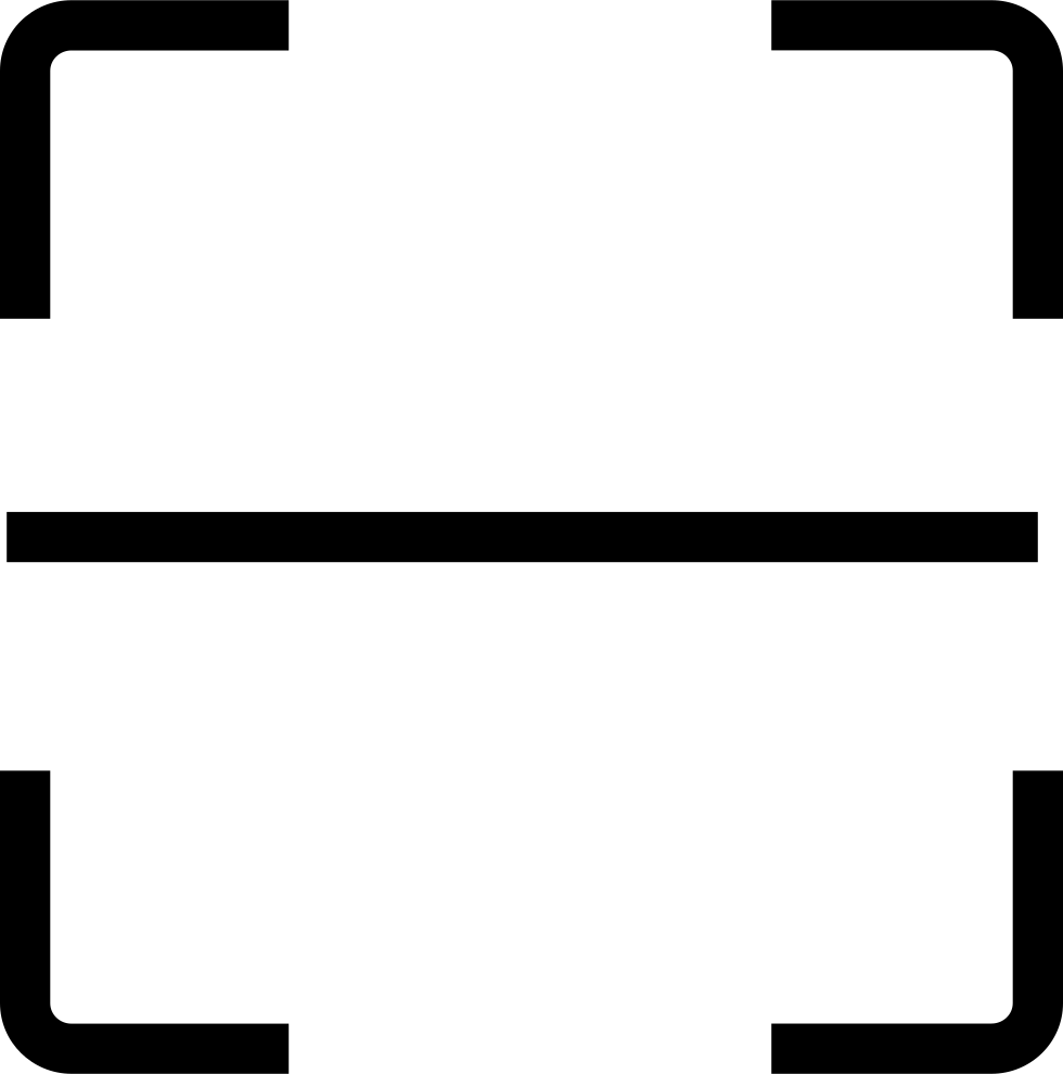 Barcode Scan Frame Outline With Bold Horizontal Reading Line PNG Icon